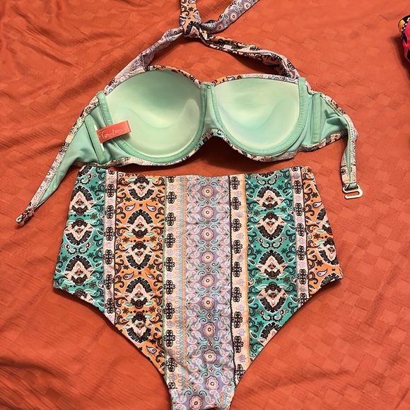 Funky Print Two Piece Bathing Suit - Picture 2 of 2